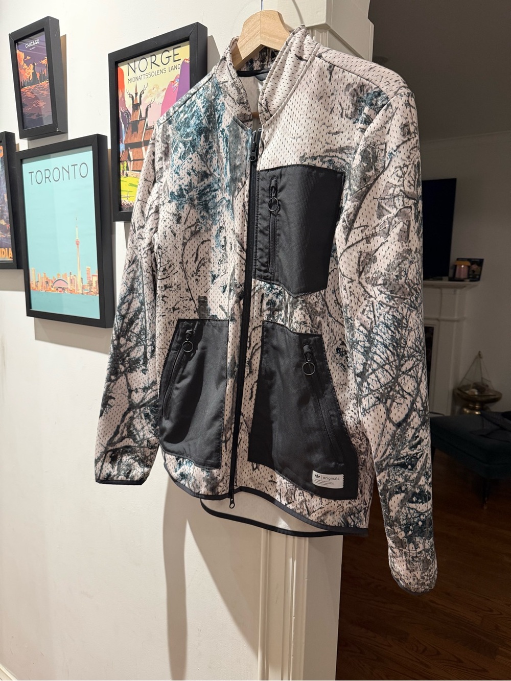 Rare Adidas Originals Snow Camo Mesh Utility Track Jacket